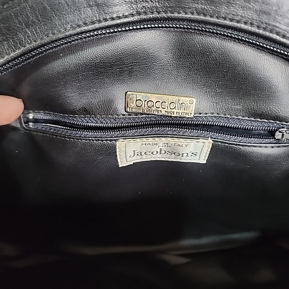 BRACCIALINI Vintage 80s Leather Handbag – Classic Italian Style - Picture 4 of 9